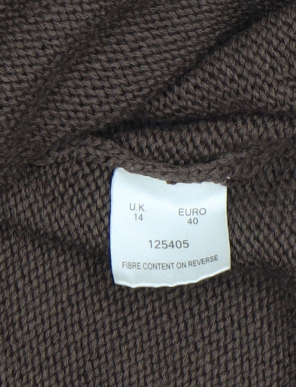 Womens UK Size 14 Eastex Brown Cardigan Jumper