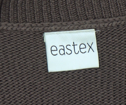 Womens UK Size 14 Eastex Brown Cardigan Jumper