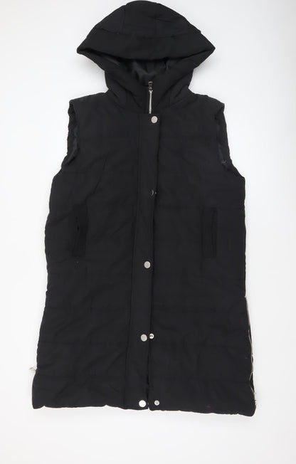 Rising Women's Black XL Puffer Hooded Sleeveless Waistcoat