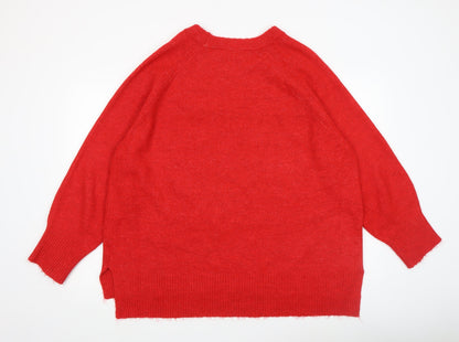 Womens UK Size XL Peacocks Red Pullover Jumper