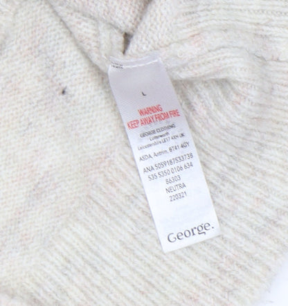 Womens UK Size L George Beige Pullover Jumper