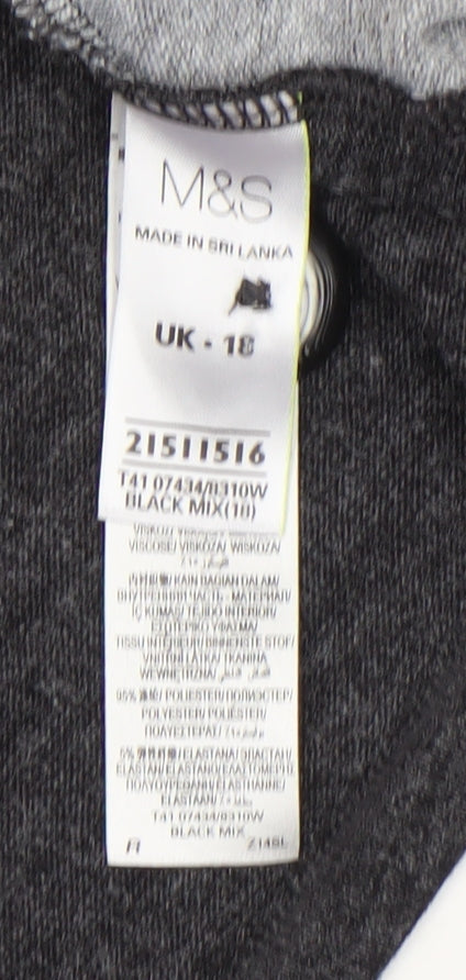 Womens UK Size 18 Marks and Spencer Black Wrap Blouse