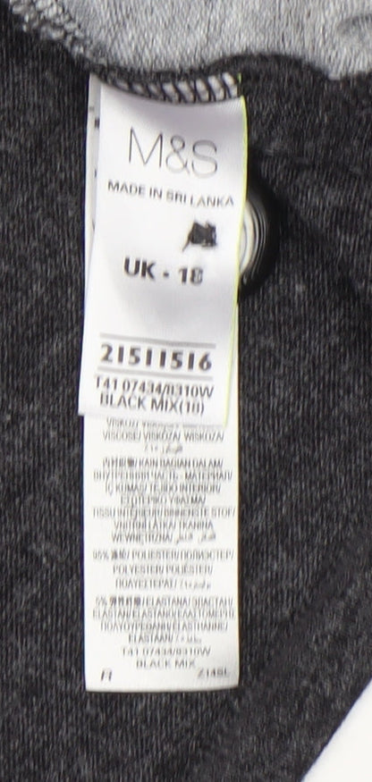 Womens UK Size 18 Marks and Spencer Black Wrap Blouse
