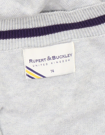 Womens UK Size 14 Rupert & Buckley Grey Cardigan Jumper