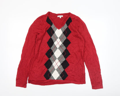 Womens UK Size S Croft & Barrow Red Pullover Jumper