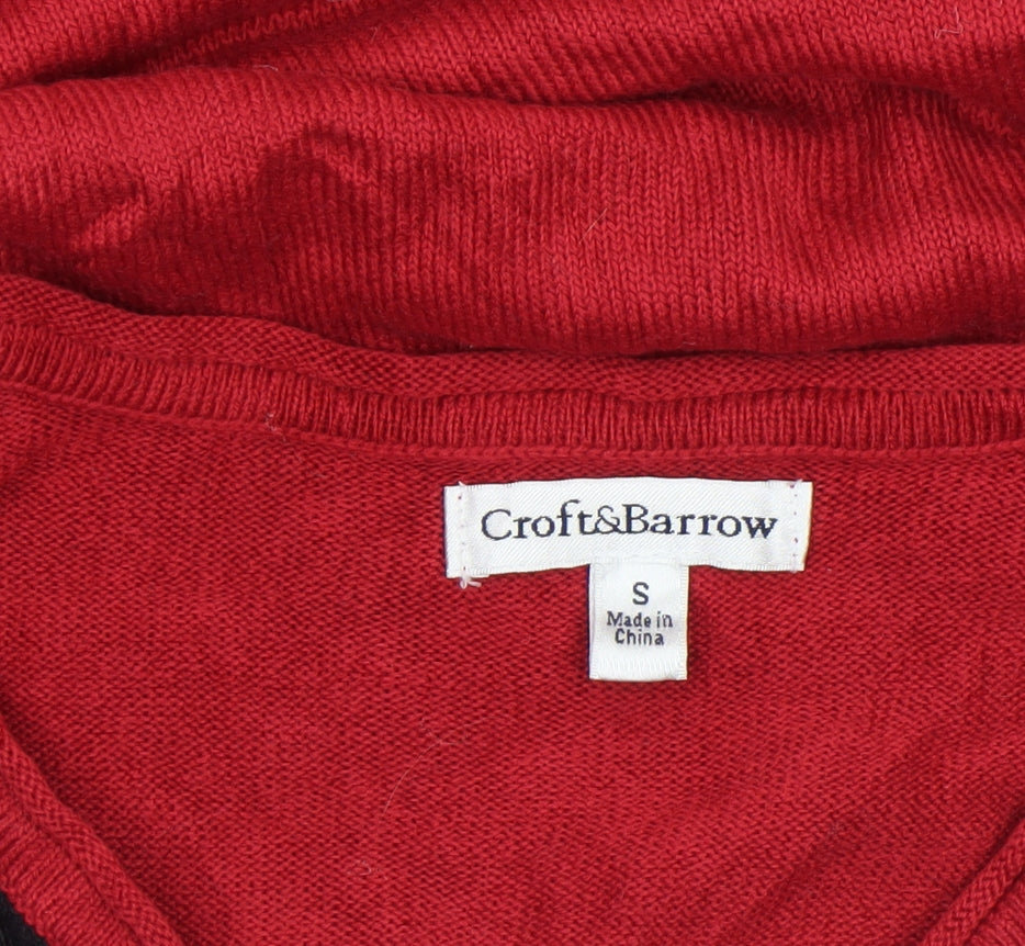 Womens UK Size S Croft & Barrow Red Pullover Jumper
