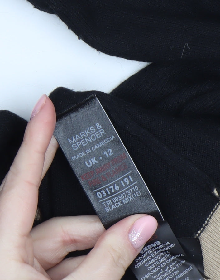 Womens UK Size 12 Marks and Spencer Black Pullover Jumper
