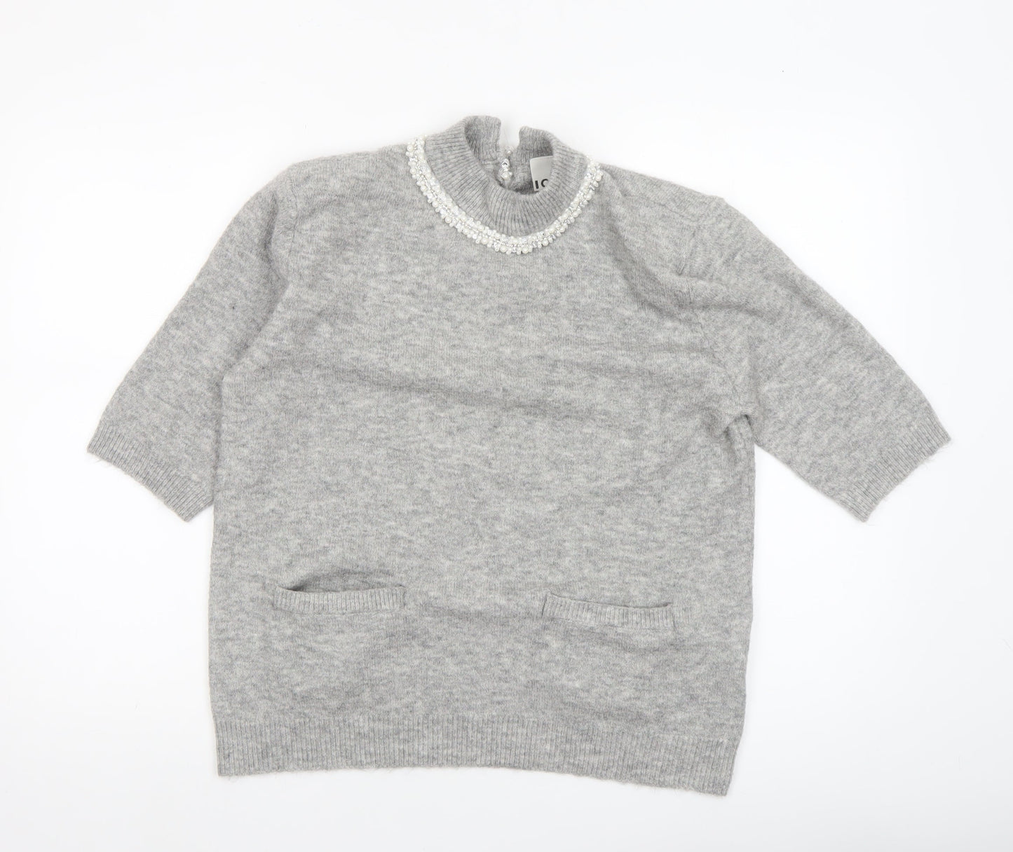 Womens UK Size L ICHI Grey Pullover Jumper