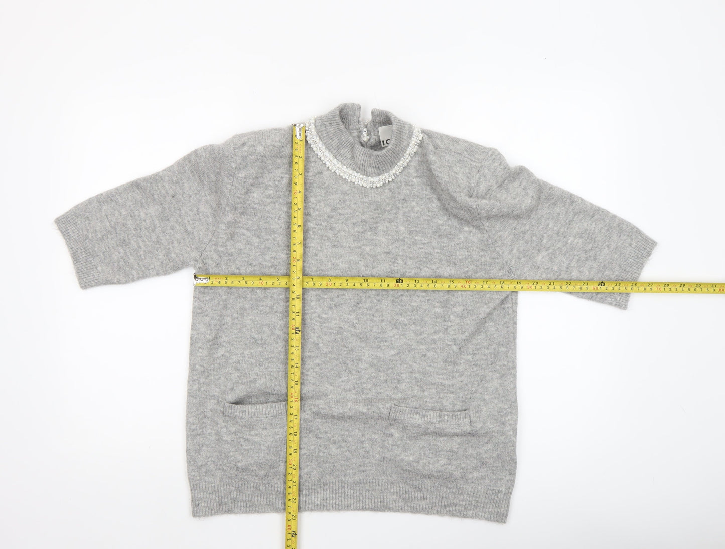 Womens UK Size L ICHI Grey Pullover Jumper
