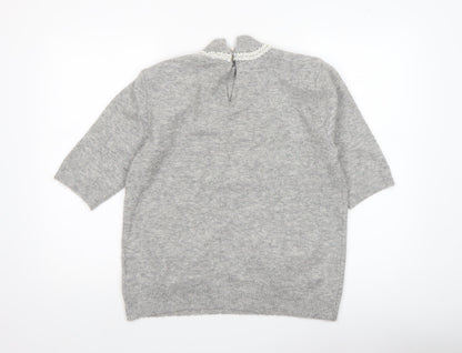 Womens UK Size L ICHI Grey Pullover Jumper