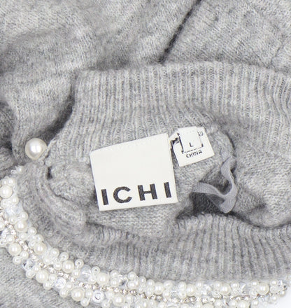 Womens UK Size L ICHI Grey Pullover Jumper