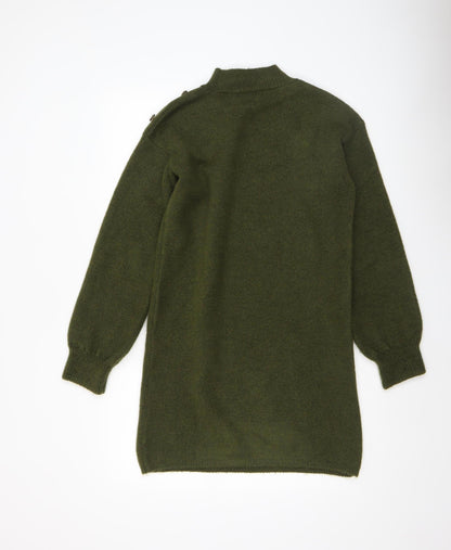 Womens UK Size S Papaya Green Tunic Jumper