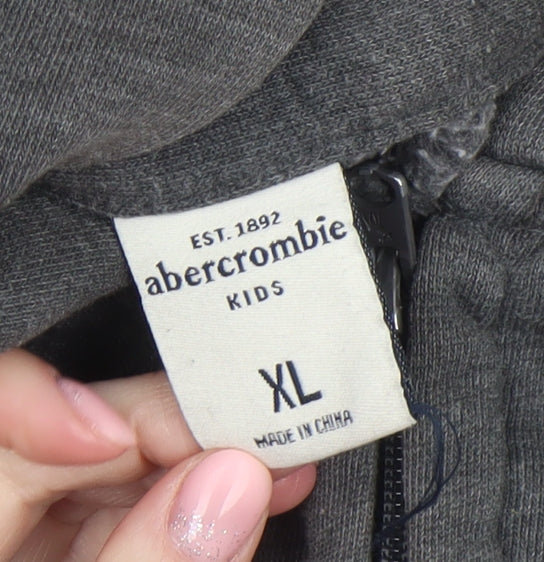 Boys UK Size XL abercrombie kids Grey Full Zip Hoodie