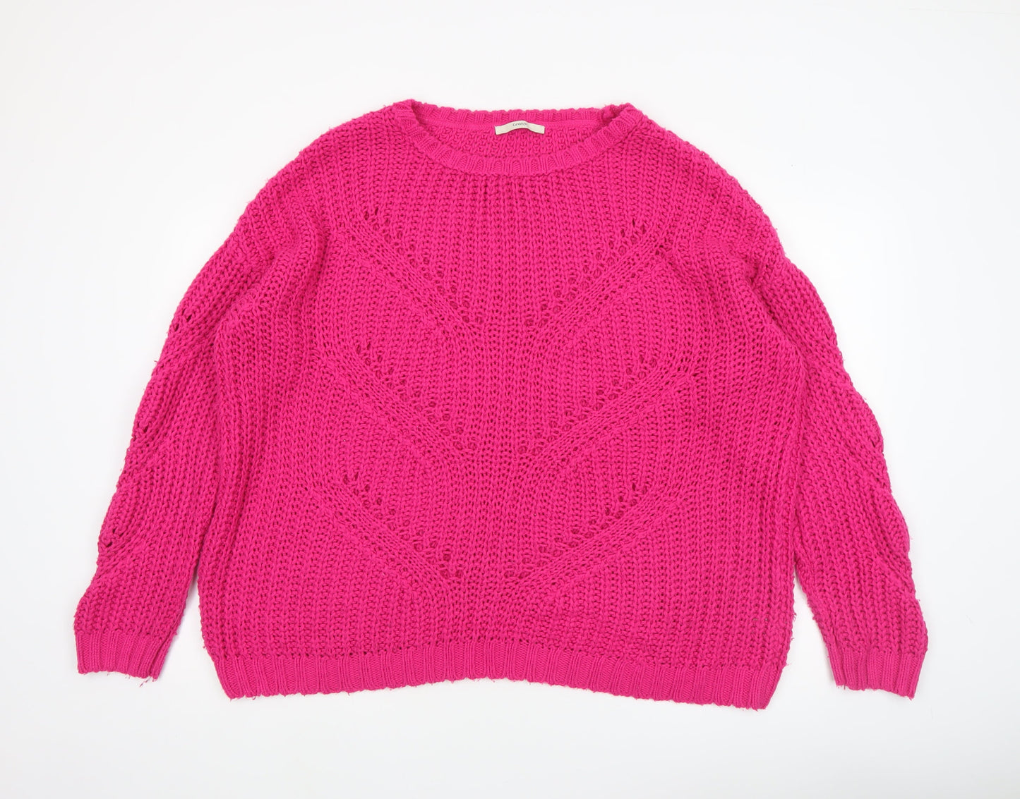 Womens UK Size L George Pink Pullover Jumper