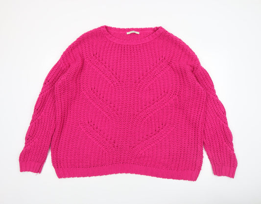 Womens UK Size L George Pink Pullover Jumper