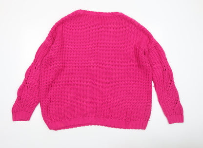 Womens UK Size L George Pink Pullover Jumper