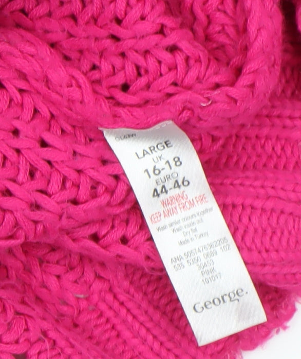 Womens UK Size L George Pink Pullover Jumper