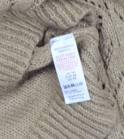 Womens UK Size 14 Dorothy Perkins Beige Pullover Jumper
