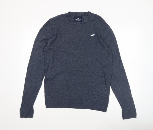 Mens UK Size L Hollister Blue Pullover Jumper