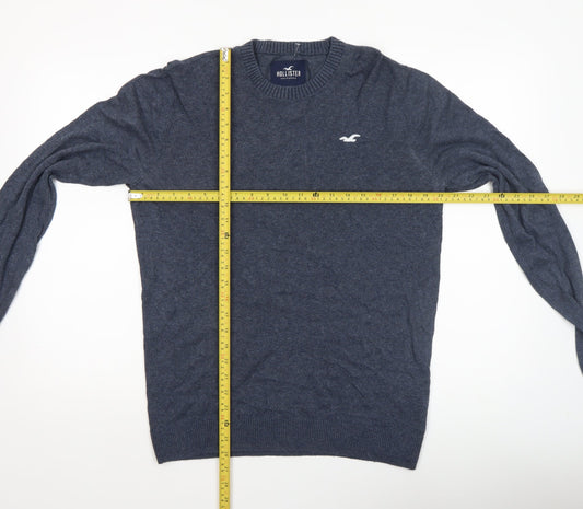 Mens UK Size L Hollister Blue Pullover Jumper