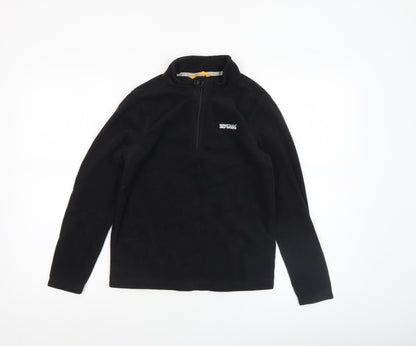 Regatta Boys Black Fleece Pullover Sweatshirt 11-12 Years 1/4 Zip Outdoor