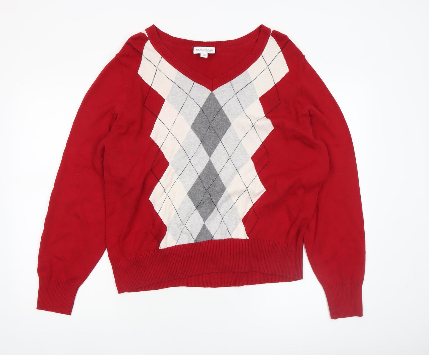 Womens UK Size XL St. John's Bay Red Pullover Jumper