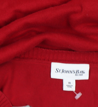 Womens UK Size XL St. John's Bay Red Pullover Jumper