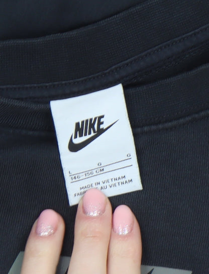 Nike Boys Black Air Logo Pullover Sweatshirt Size 146cm