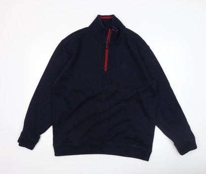 Mens UK Size L Marks and Spencer Blue Henley Sweatshirt
