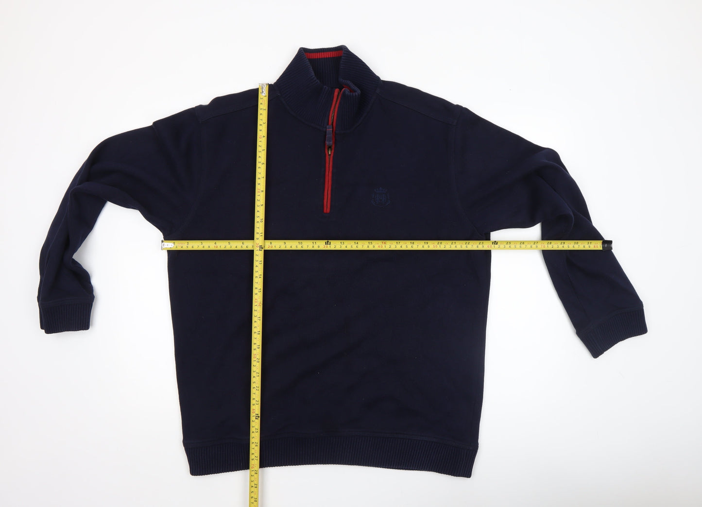 Mens UK Size L Marks and Spencer Blue Henley Sweatshirt