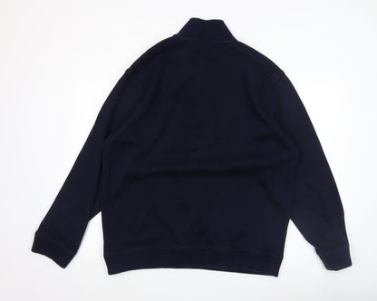 Mens UK Size L Marks and Spencer Blue Henley Sweatshirt