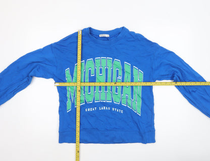 Womens UK Size 12 Stradivarius Blue Pullover Sweatshirt