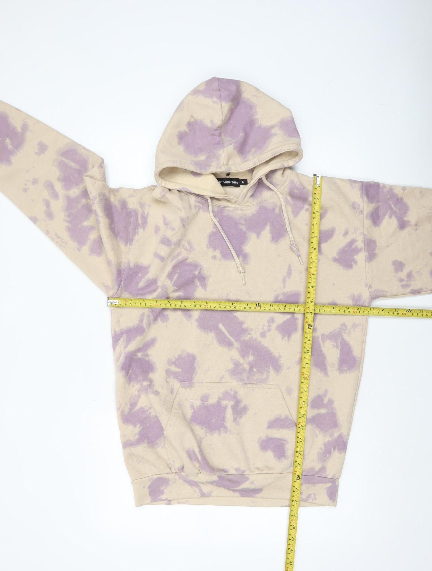 Unisex Adults UK Size S PRETTYLITTLETHING Beige Pullover Hoodie