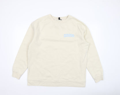 Mens UK Size L Nobody's Child Beige Pullover Sweatshirt