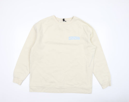 Mens UK Size L Nobody's Child Beige Pullover Sweatshirt