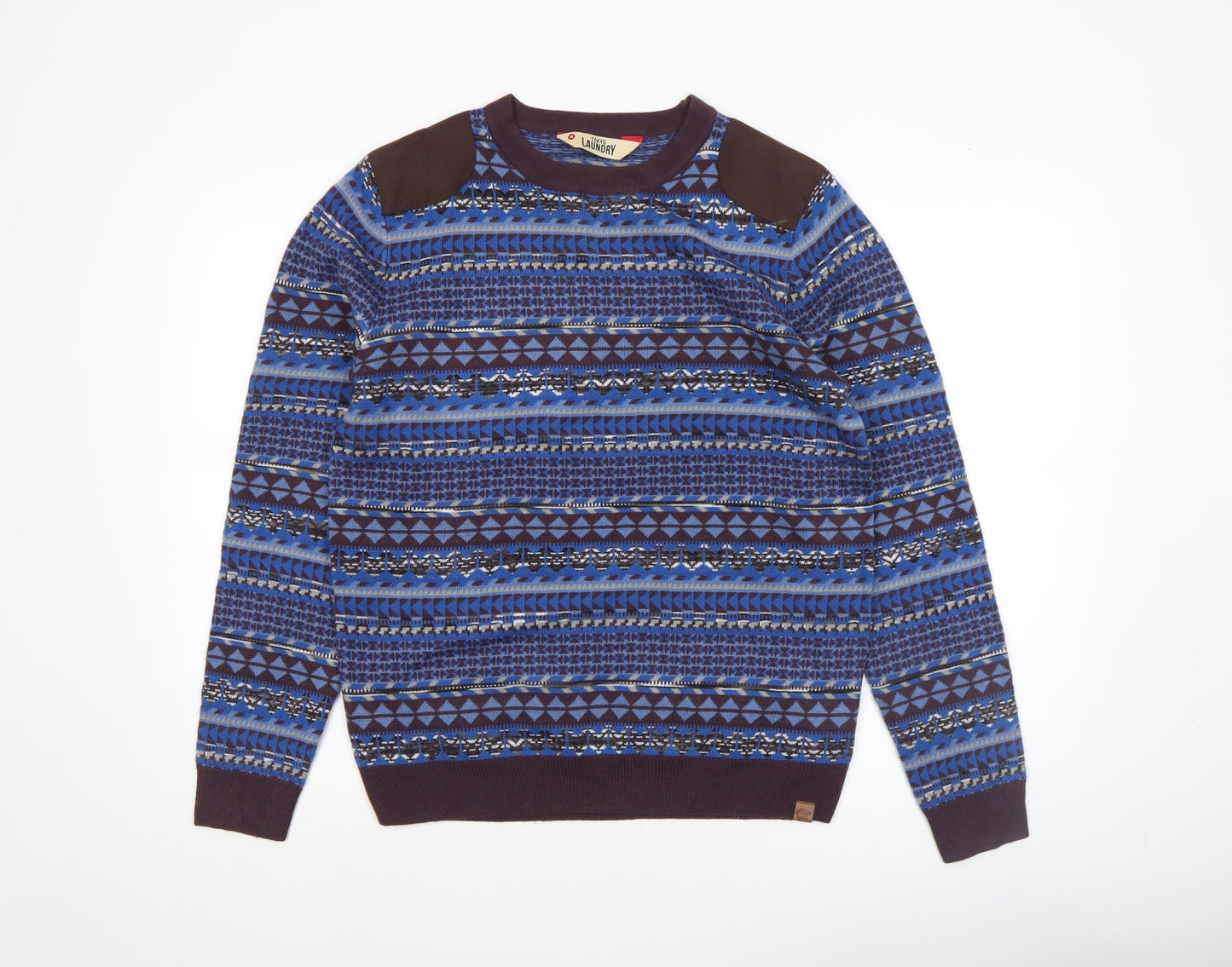 Mens UK Size M Tokyo Laundry Blue Pullover Jumper
