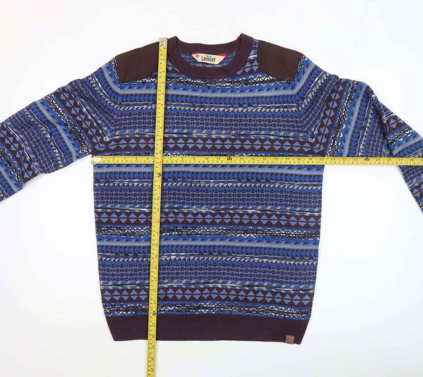Mens UK Size M Tokyo Laundry Blue Pullover Jumper