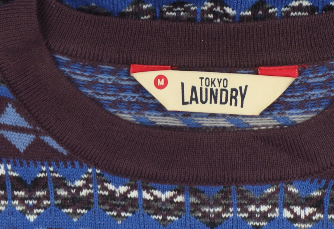 Mens UK Size M Tokyo Laundry Blue Pullover Jumper