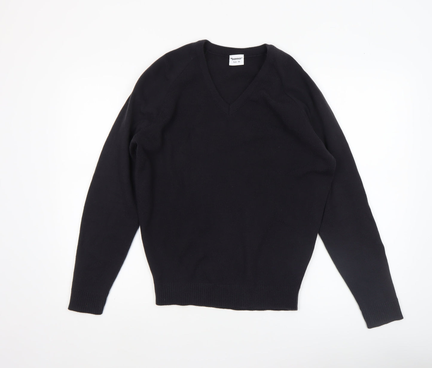 Mens UK Size S Banner Black Pullover Jumper