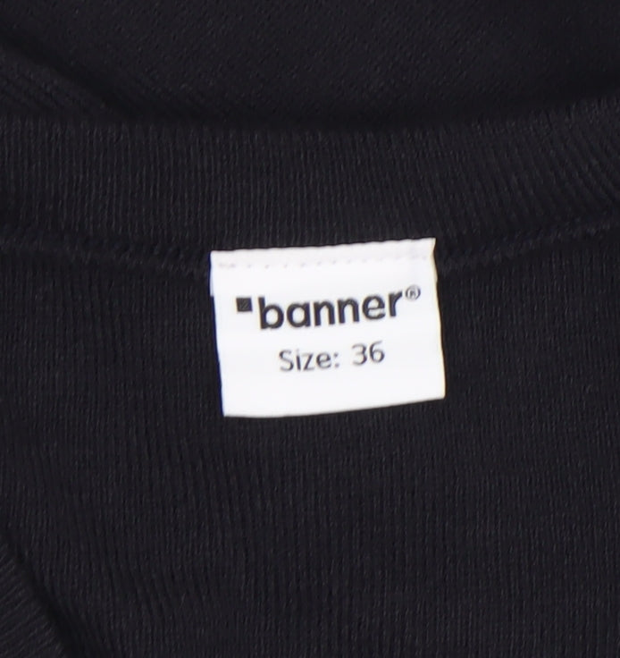 Mens UK Size S Banner Black Pullover Jumper