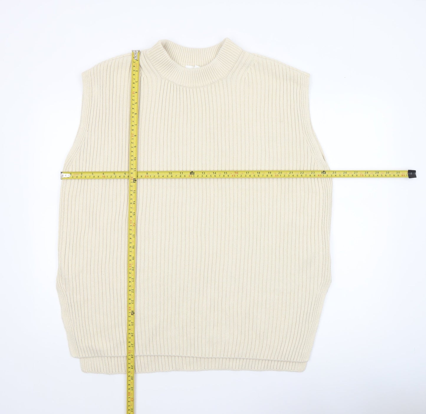 Womens UK Size 12 H&M Beige Vest Jumper