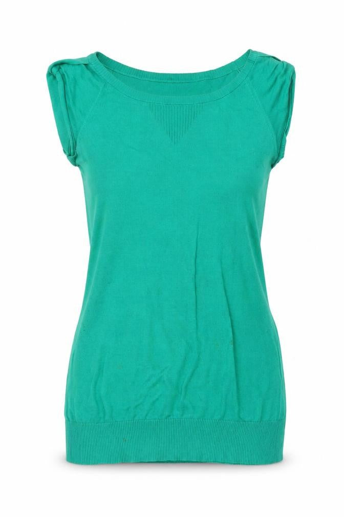 Womens UK Size 6 Warehouse Green Basic T-Shirt