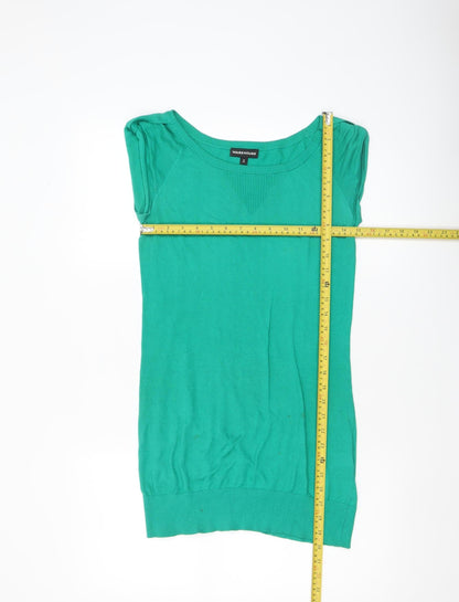 Womens UK Size 6 Warehouse Green Basic T-Shirt
