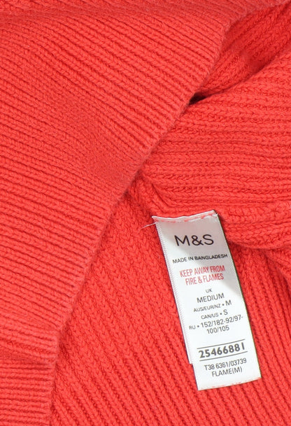 Womens UK Size M Marks and Spencer Red Pullover Jumper