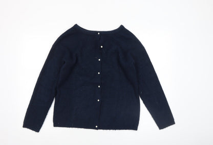 Womens UK Size 8 Joules Blue Cardigan Jumper