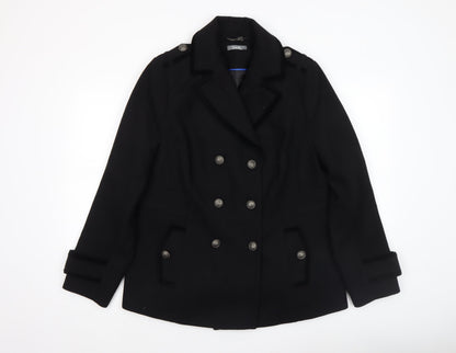 Womens UK Size 10 South Black Pea Coat
