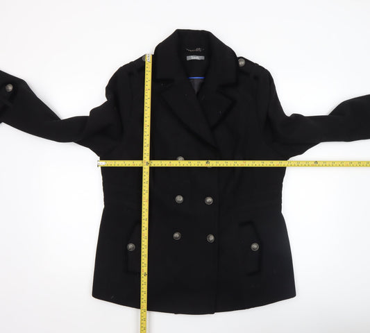 Womens UK Size 10 South Black Pea Coat