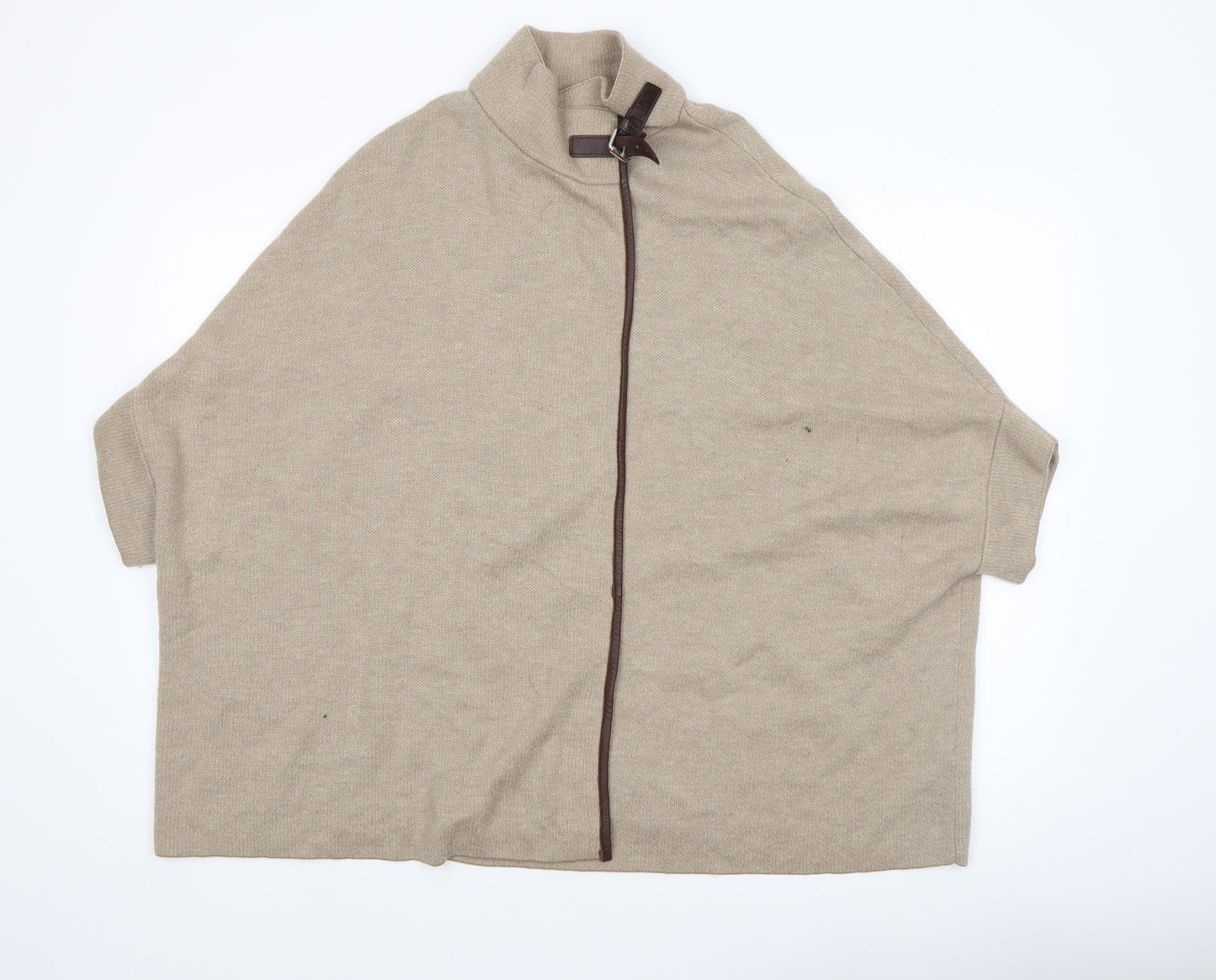 Womens UK Size XS Massimo Dutti Beige Cape Jumper
