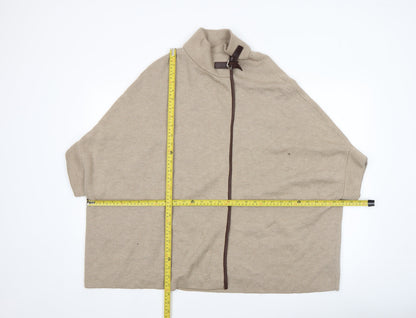 Womens UK Size XS Massimo Dutti Beige Cape Jumper