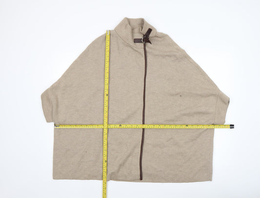 Womens UK Size XS Massimo Dutti Beige Cape Jumper